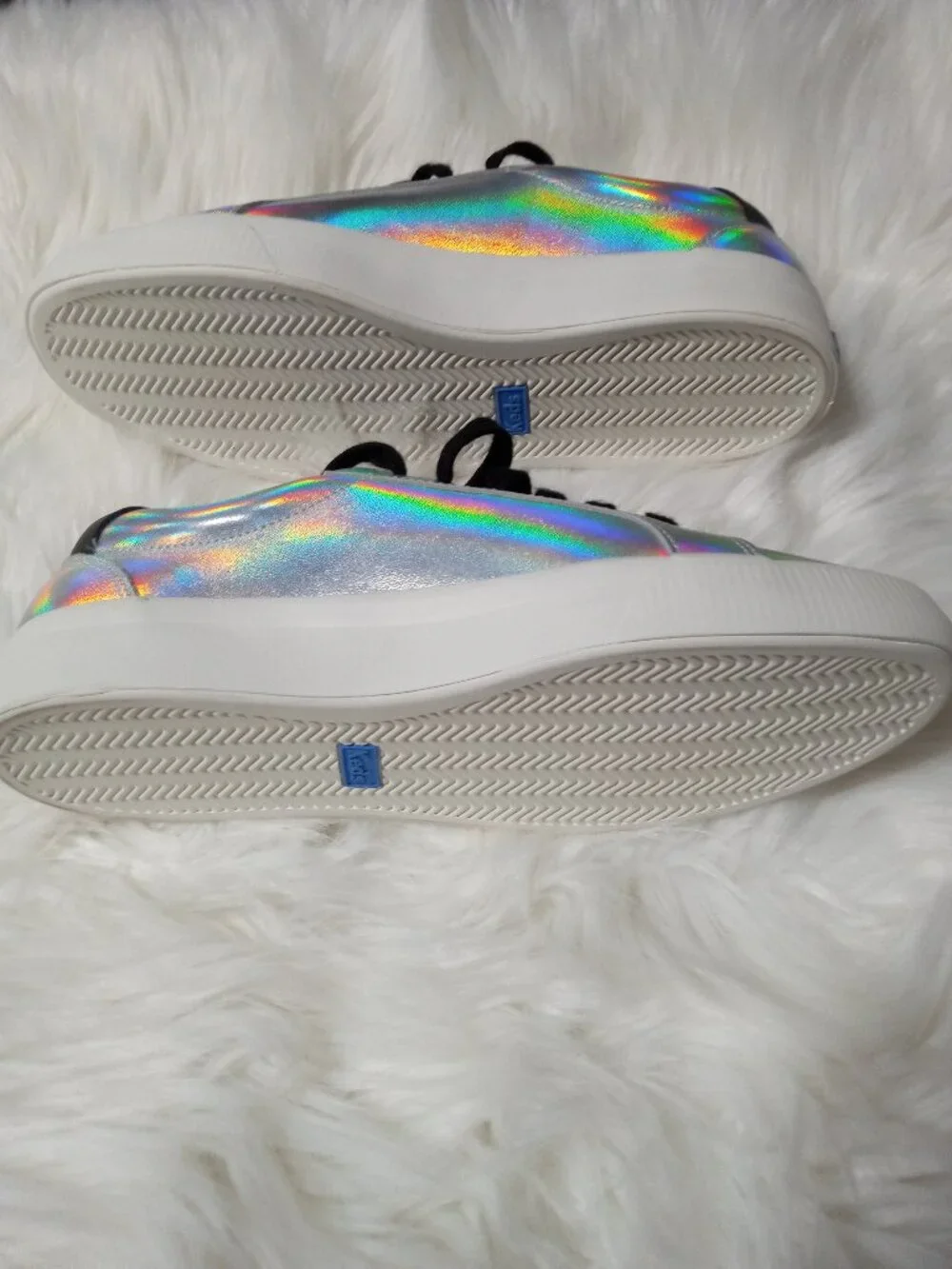 Keds Women's Iridescent Silver Lace Sneakers - Size 9 - Picture 5 of 5